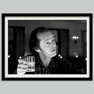 The Shining Movie Poster, Jack Nicholson in Bar Print, Black and White, Alcohol Wall Art, Tv Show Poster, 1980s Home Decor, Vintage Poster