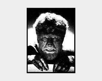 Wolfman Poster, Monster Wall Art, Halloween Print, Spooky Decor, Halloween Wall Decor, Horror Movie Poster, Home Decor, Printable Wall Art