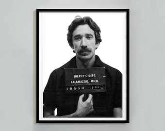 Vintage Mugshot Poster, Black and White Canvas Print, Mugshot Wall Art Photography Prints, Celebrity Mugshot, Retro Poster, Digital Download
