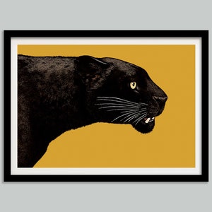 Black Panther Poster, Japanese Art Print, Vintage Painting, Ukiyo E Print, Japanese Wall Art, Living Room Wall Decor, 1930, Digital Download