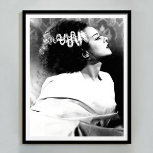 Bride Of Frankenstein Poster, Vintage Print, Horror Movie Poster, Frankenstein Decor, Frankenstein Bride, Monster Wall Art, Wall Art, Canvas