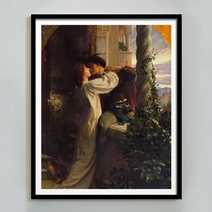 Romeo And Juliet Poster, Frank Dicksee Painting, Romeo And Juliet Print, Wall Art Poster, Vintage Home Decor, Printable Wall Art, Art Print