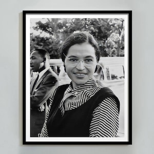 Póster de Rosa Parks, decoración de pared vintage, póster de derechos civiles, impresión de Rosa Parks, arte de pared imprimible, decoración antigua del hogar, decoración de granja, foto