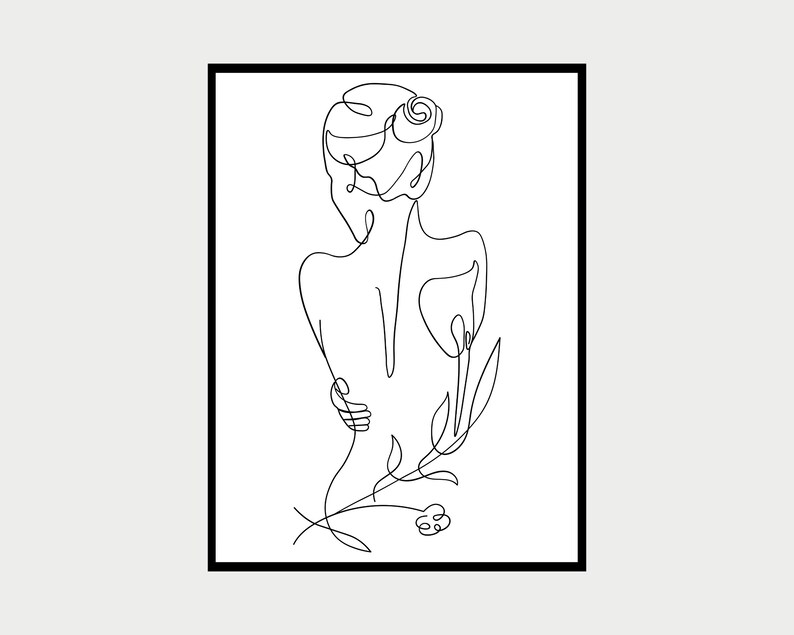 Woman Line Art Print Minimalist Wall Decor Woman Line - Etsy