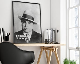 Al Capone Poster, Al Capone Print, Celebrity Mugshot, Mugshot Poster, Art Prints, Jail Poster, Al Capone, Wall Art, Mugshot Print