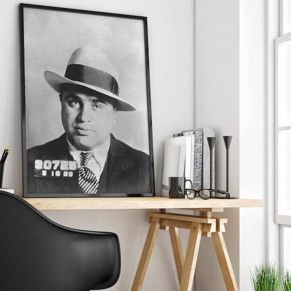 Al Capone Poster, Al Capone Print, Celebrity Mugshot, Mugshot Poster, Art Prints, Jail Poster, Al Capone, Wall Art, Mugshot Print