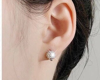 LSDAMW Earrings For Women Drop Dangle Girls Love Ear Pierced Earrings Sterling Silver Simple Small Earrings
