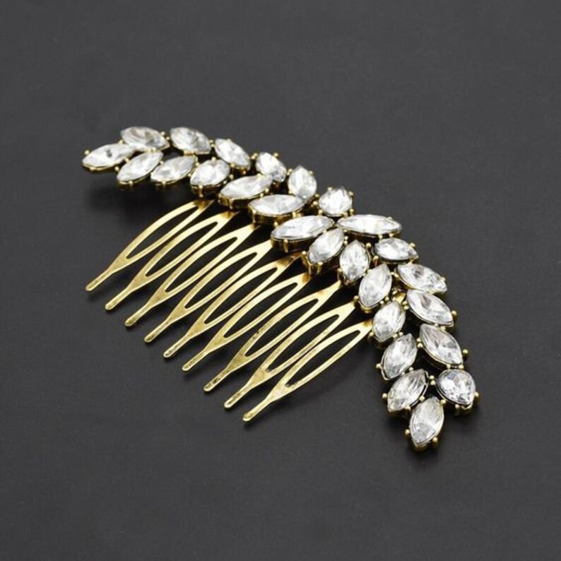 Crystal /'Calypso/' Hair Comb Delicate Beautiful Crystal Comb Boho Gold Bridal Hair Comb FREE SHIPPING London Design