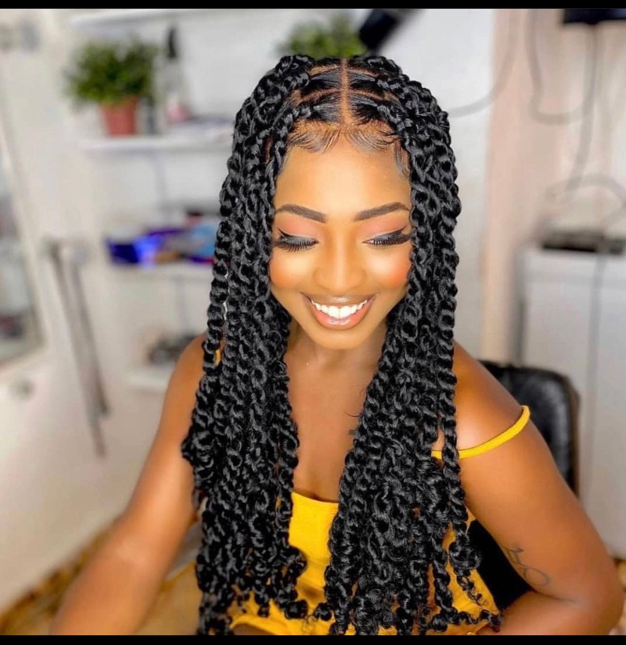 Passion Twist Crochet Hair Pre Looped Crochet Trenzas Para Mujeres Negras  Extensiones De Cabello Trenzado Sintético De 7 €