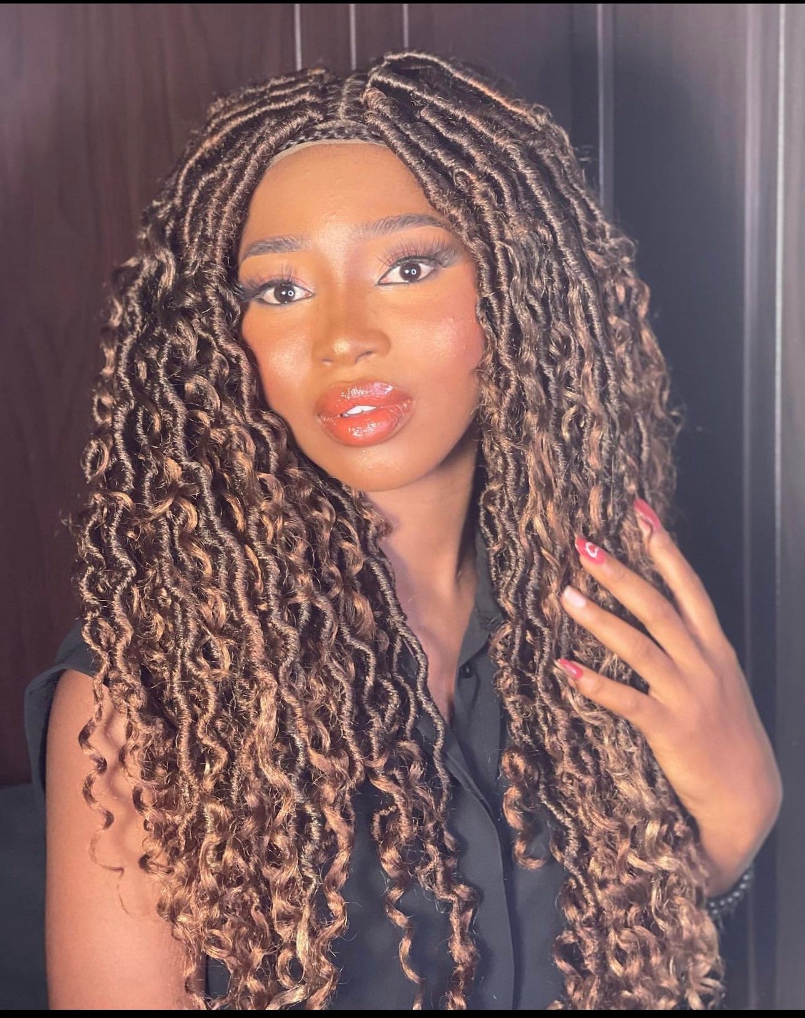 Bohemian Faux Locs Braided Wig for Black Women Goddess Faux Etsy
