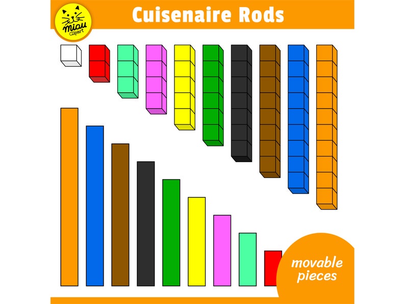 CUISENAIRE RODS CLIPART Printable and Digital Use Etsy