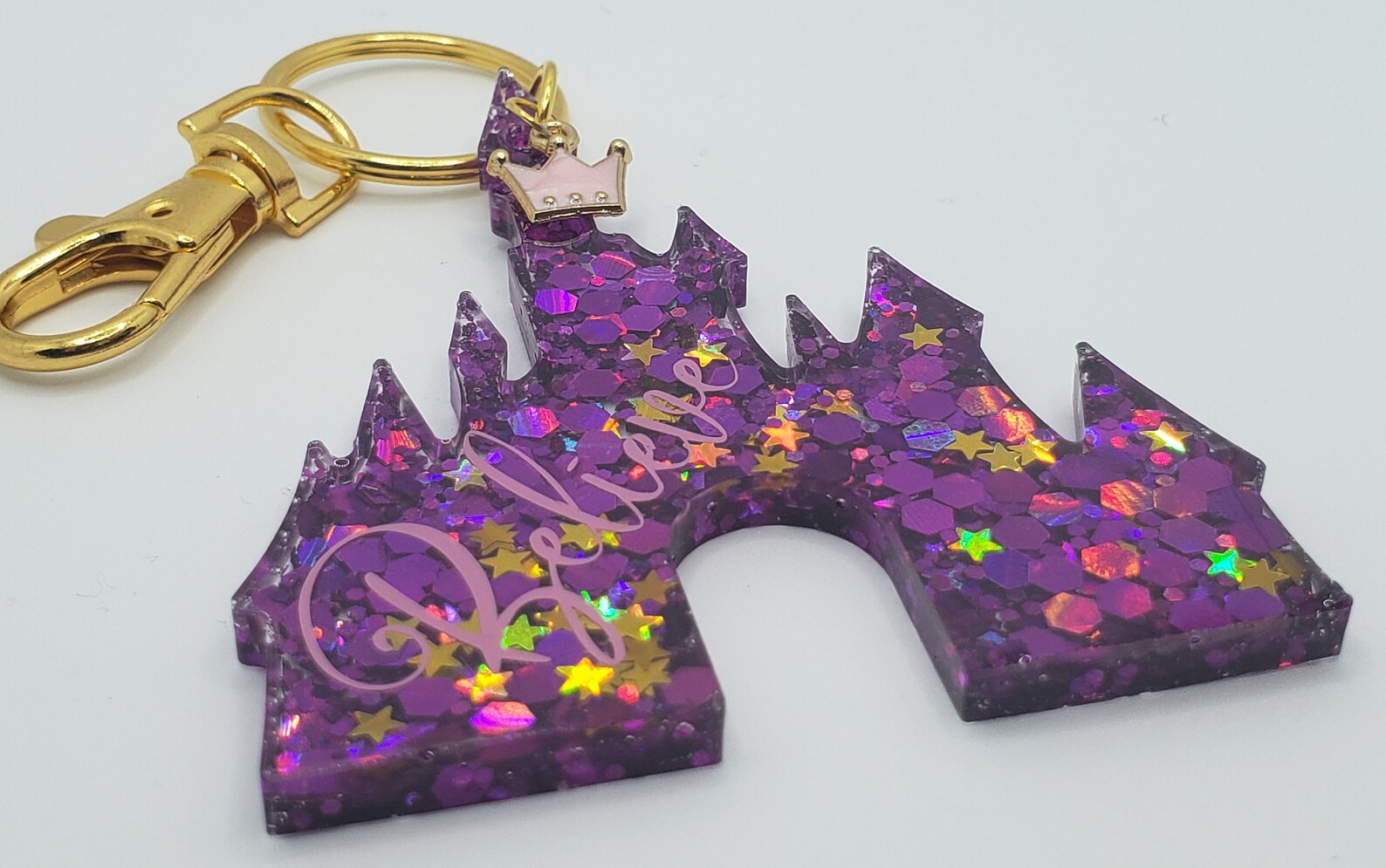 Castle keychain // sparkle keychain // magic keychain // Etsy