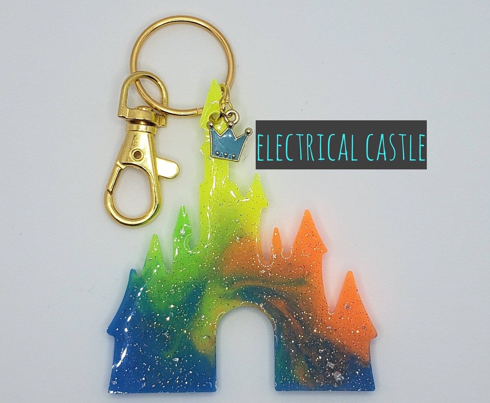 Castle keychain // sparkle keychain // magic keychain // Etsy