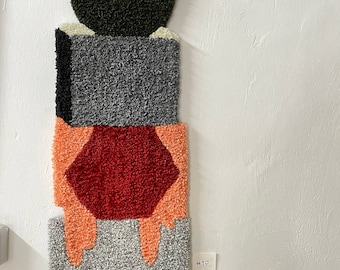 Modern wall rug, Tufted wall rug, Geometric tapestry, Home decor wall carpet, Totem inspiration
