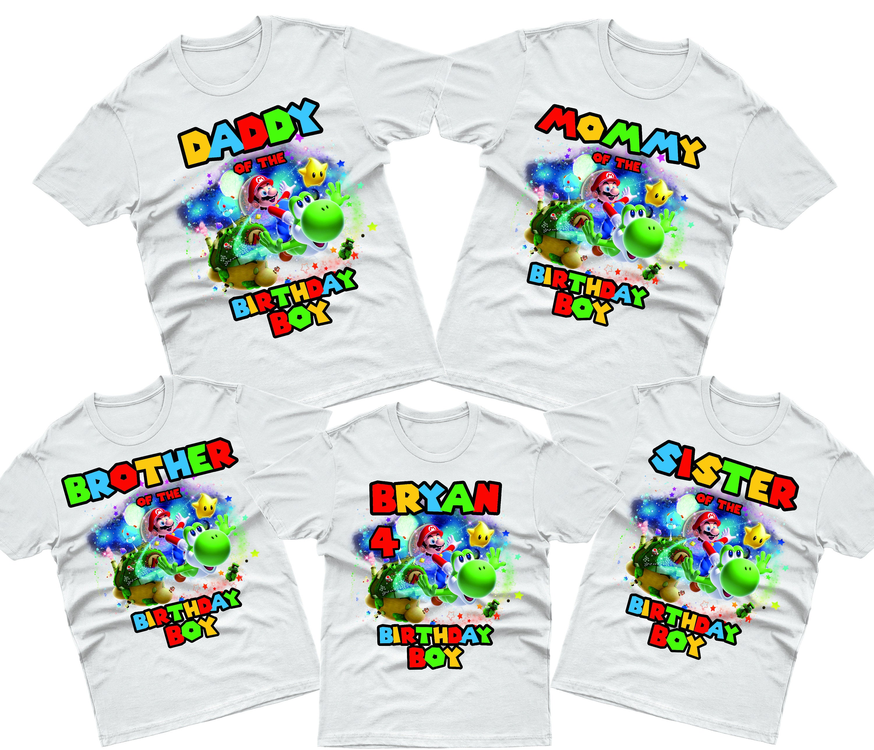 Super Mario Family Iron on Transfer, Super Mario Party, Super Mario