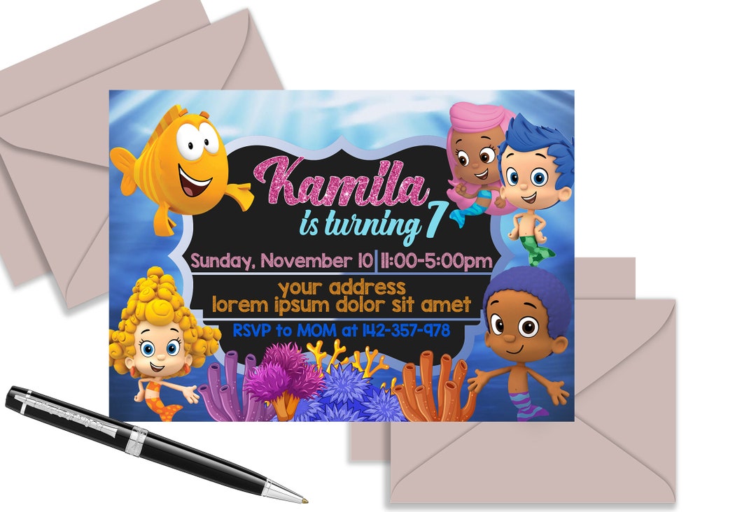 Bubble Guppies Invitation Bubble Guppies Party Bubble - Etsy