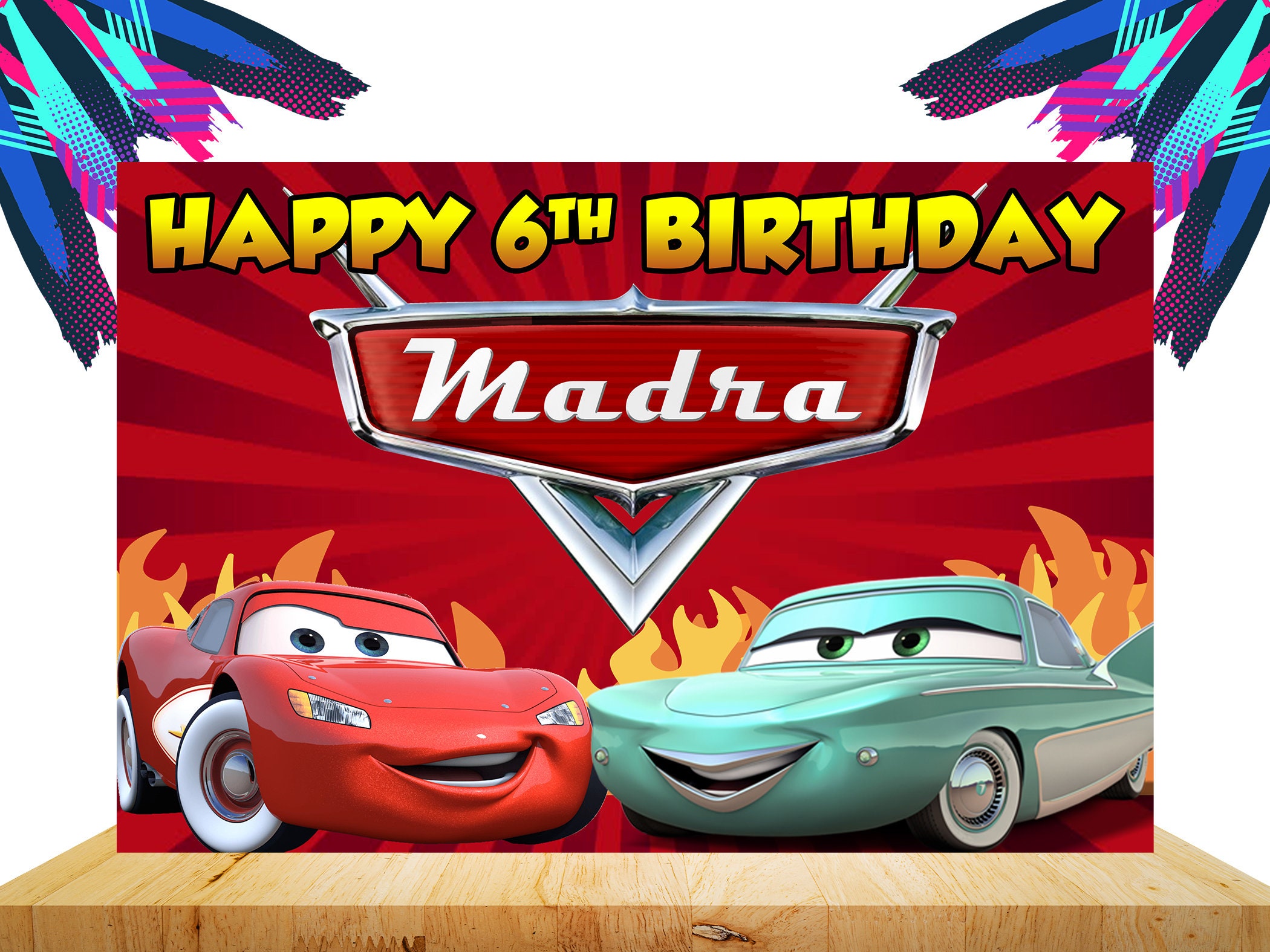 Cars Backdrop, Cars Party, Cars Birthday, DIGITAL FILE Etsy