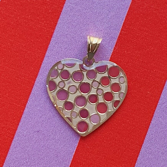 GOLD HEART PENDANT, Vintage 14k Yellow Gold Void H