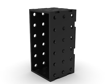 Diseño digital listo para ser cortado en un láser cnc. Rectángulo de soldadura grande. Sistema placa de 16mm 8mm. 300mmx150xmm