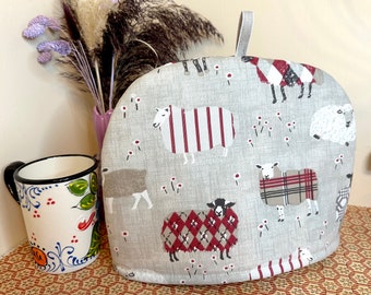 Sheep Tea Cozy, Farm Animals, Tea Cosy for Teapot, Tea lover gift, New Home gift, Mum gift, S, M, L, XL sizes