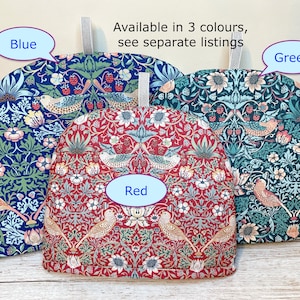 Strawberry Thief Tea Cozy Blue, Tea Cosy for Teapot, William Morris, Tea lover gift, New Home gift, Mum gift, S, M, L, XL sizes image 8