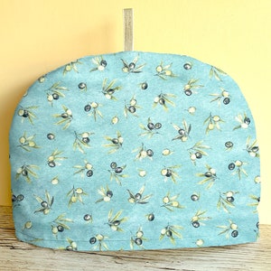 Olives on Duck-Egg Tea Cozy, Tea Cosy for Teapot, Tea lover gift, New Home gift, Mum gift, S, M, L, XL sizes