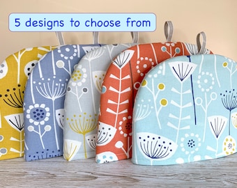 Scandi Flower Tea Cosy, Tea Cosy voor theepot, theeliefhebber cadeau, nieuw huis cadeau, moeder cadeau, S, M, L, XL maten