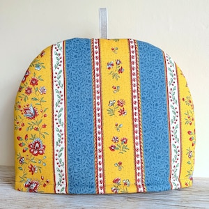 Blue and Yellow stripes Tea Cozy, Tea Cosy for Teapot, Provence Collection, Mothers Day gift,  New Home gift, Mum gift, S, M, L, XL sizes
