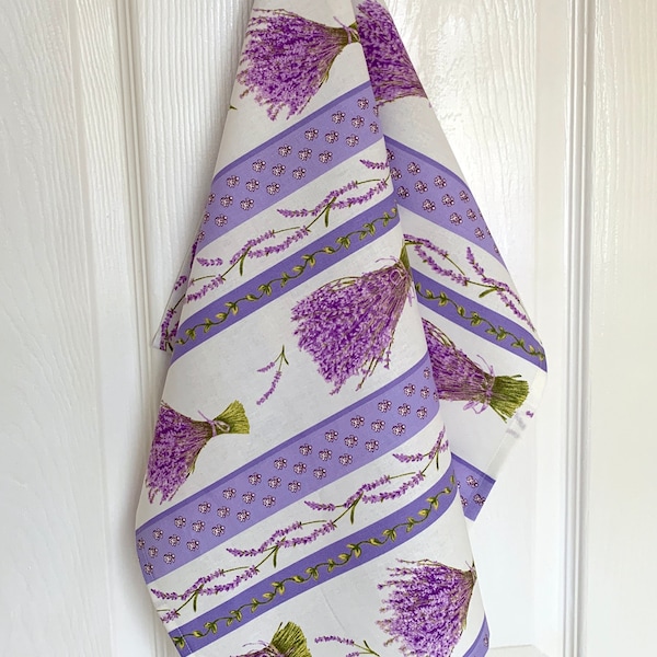 Lavender Stripes Tea Towel / 100% Cotton /  Provence Collection / Kitchen Towel / New Home gift / Hostess gift / Cooking gift