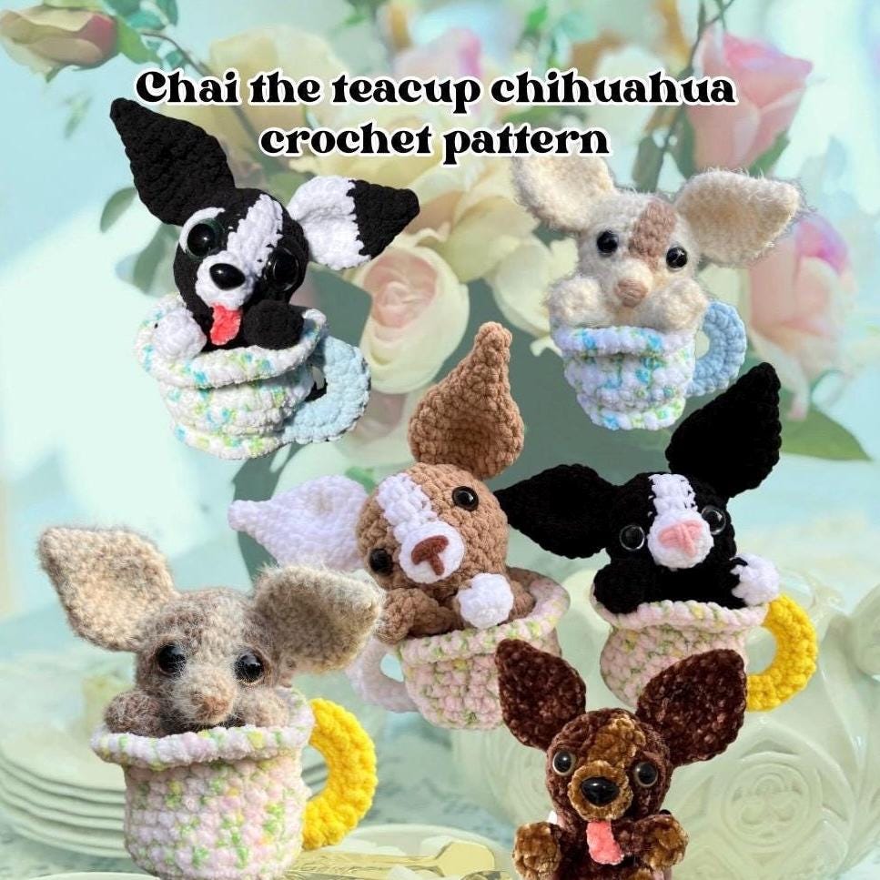 31 Chihuahua Crochet Patterns to Stitch Tiny Dogs, Gifts, and Display Pieces 27 Chai the Teacup Chihuahua crochet