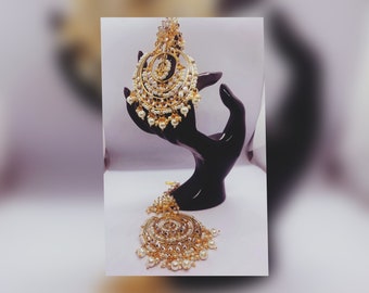 Chandan Bali earrings,Kundan earrings tikka, Kundan jewellery,Indian earrings,Bollywood  earrings,Indian jewellery,Pakistani jewellery,Gift