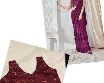 Quick Delivery,Ready to wear saree with readymade blouse already pleated,Bollywood saree,saree for women,Indian clothing for women