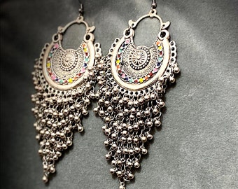 Oxidised earrings,Ghungroo earrings,Bollywood jewelry,oxidised jewelry,Indian jewelry,Bollywood jewelry,Boho earrings,drop earring