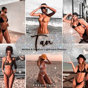 3 Tan Mobile and Desktop Lightroom Presets, Tan Presets, Tanned Filters, Cool Brown Presets, Beach Tan presets, Summer Sun Kiss Presets