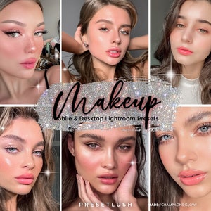 10 Perfect Makeup Mobile and Desktop Lightroom Presets, Dewy Face Bright Presets, Makeup Filters, Beauty Portraits, Fashion Artist Presets