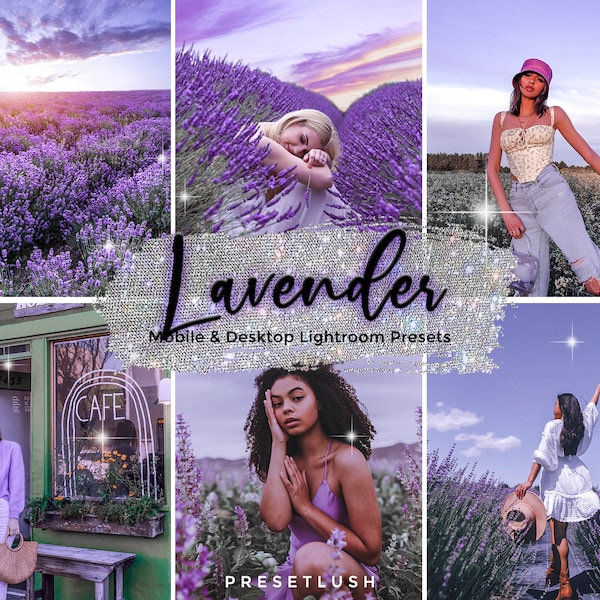 3 Lavender Lightroom Presets for Mobile and Desktop, Purple Tones Presets, Instagram Presets, Flower Presets, Plant Filters, Spring Preset