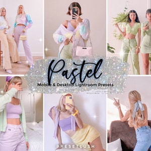 3 Pastel Pink Lightroom Mobile & Desktop Presets, Vibrant Presets, Dreamy Soft Spring Presets, Instagram Preset, Purple and Pink Preset
