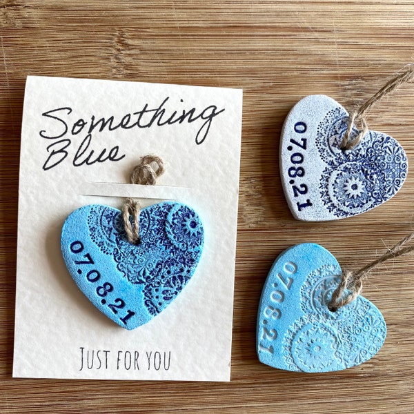 Something Blue for the Bride - Personalised bride gift - Add any date - Bouquet tie