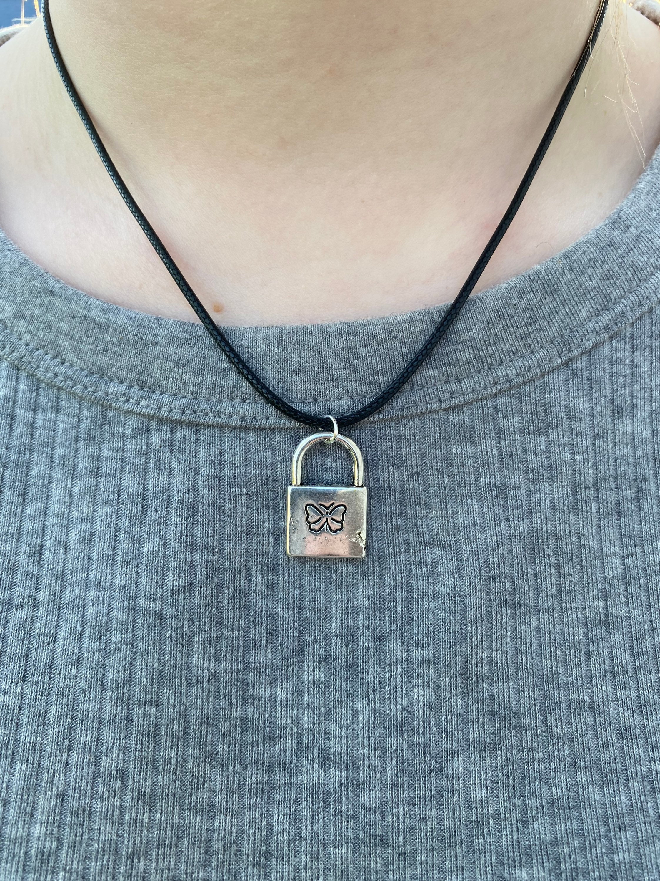 Louis Vuitton Padlock with Geometric Link Chain Necklace For Him 