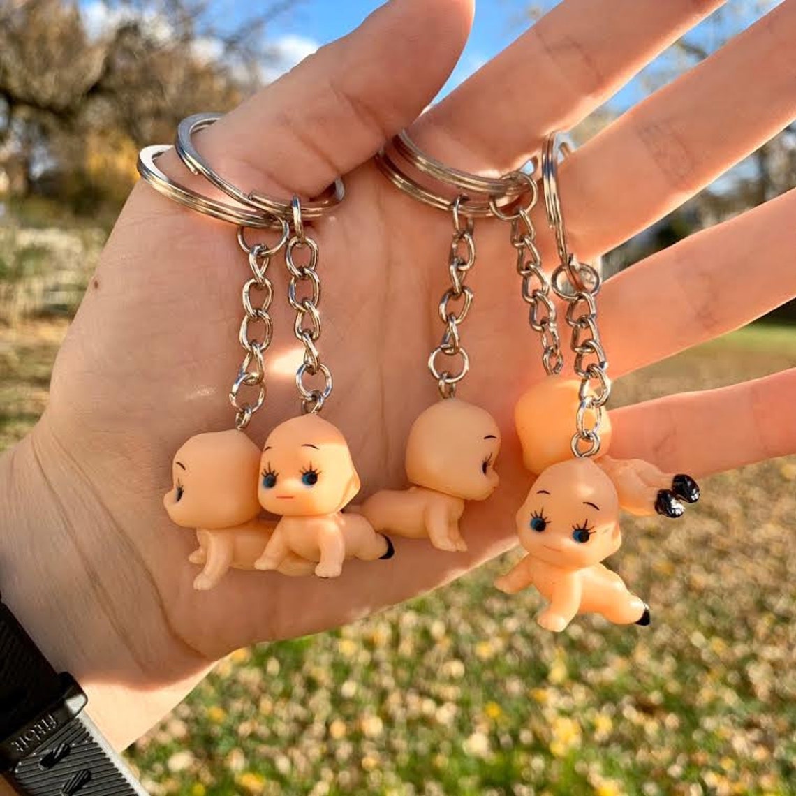 Baby Kewpie Stainless Steel Keychain Crawling Etsy