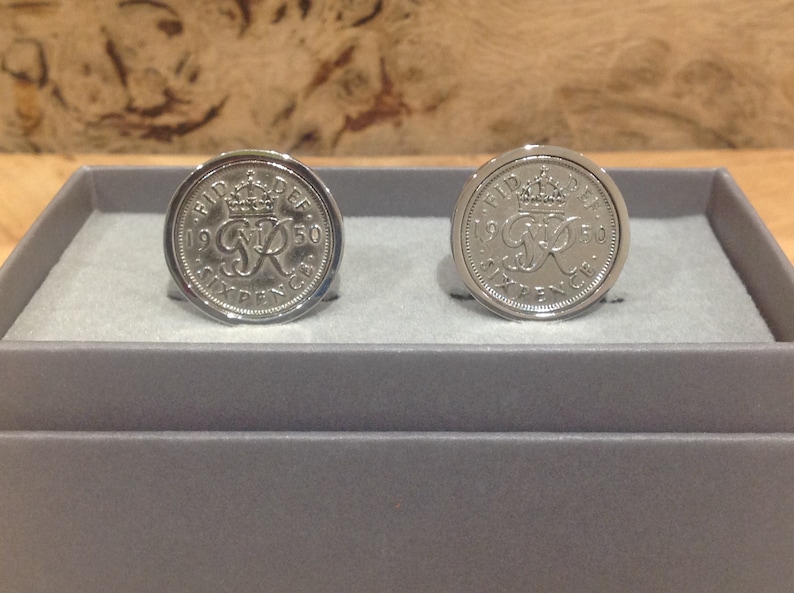 1950 Sixpence Cufflinks