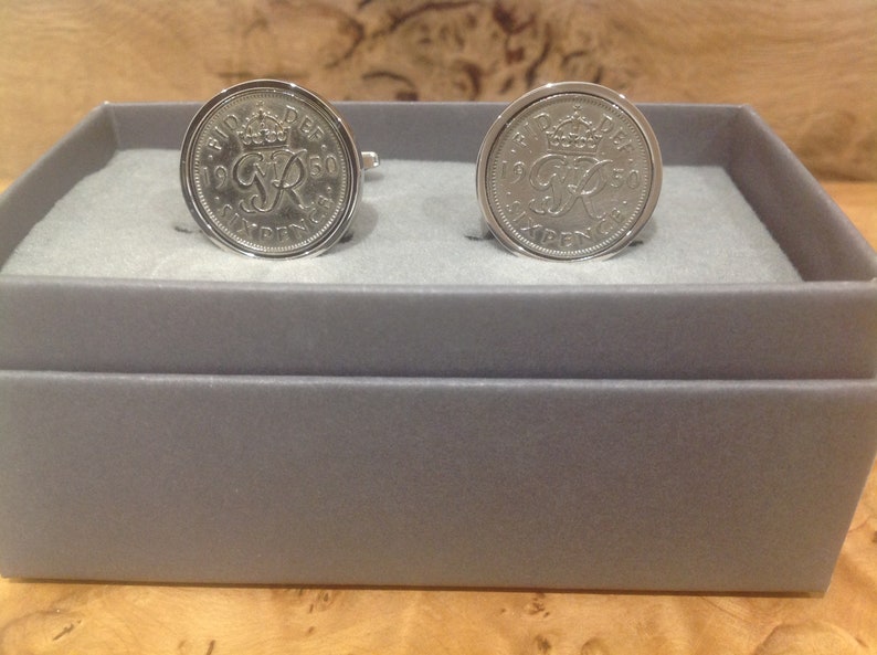 1950 Sixpence Cufflinks