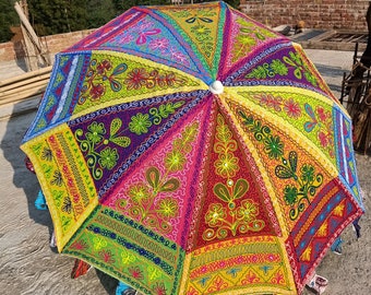 Parasol przeciwsłoneczny parasol plażowy, piękny unikalny design zewnętrzny wystrój imprezowy parasol projektant haftowany bawełniany parasol ogrodowy parasol