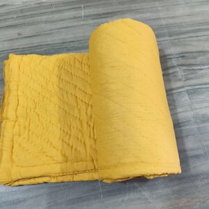 Couette kantha orange faite main : couverture en coton léger pour grand lit