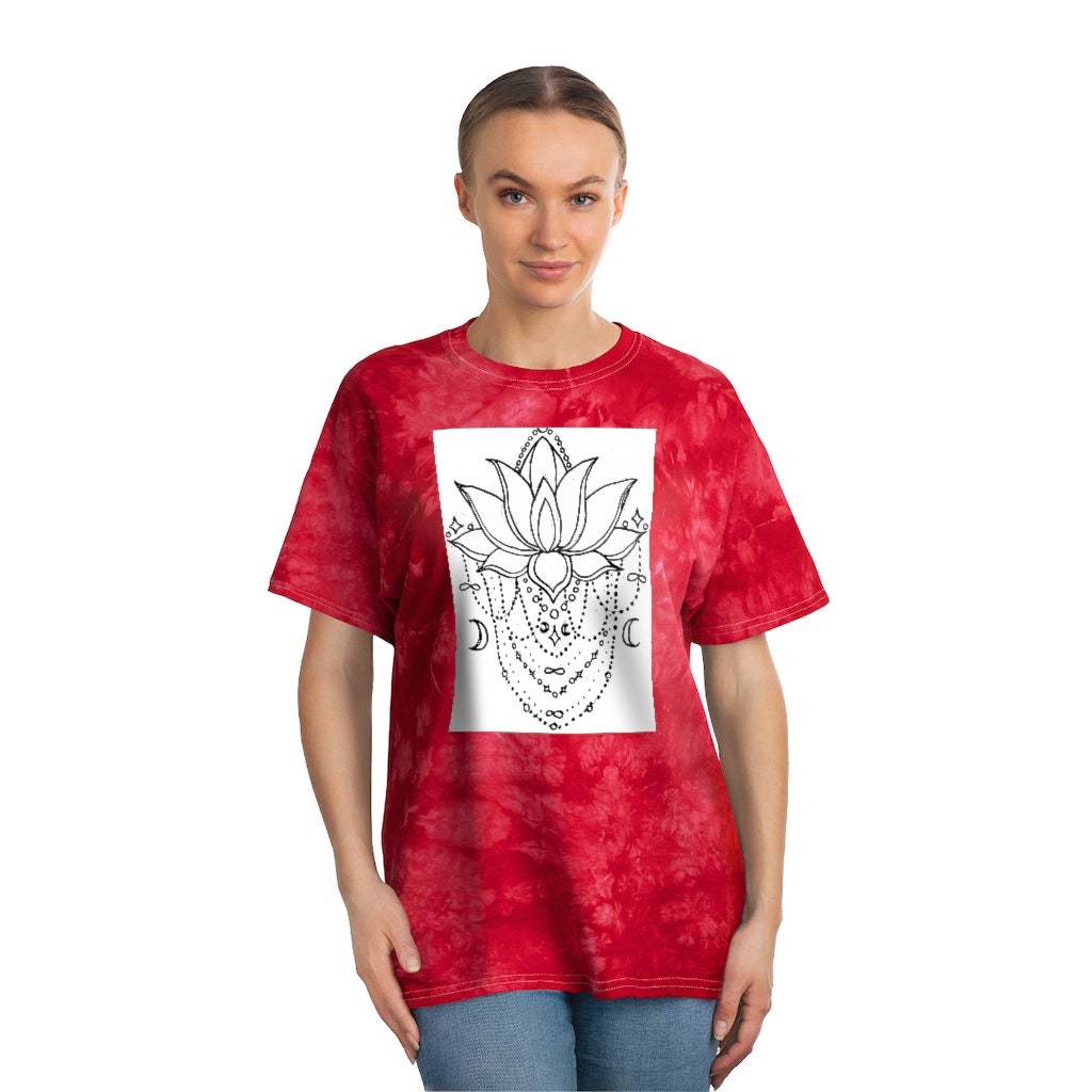 Lotus Flower Crystal Tie Dye T-Shirt | Etsy