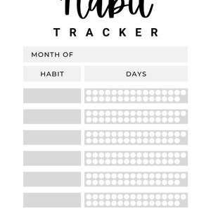 Habit Tracker - Printable Digital Download Page - Etsy