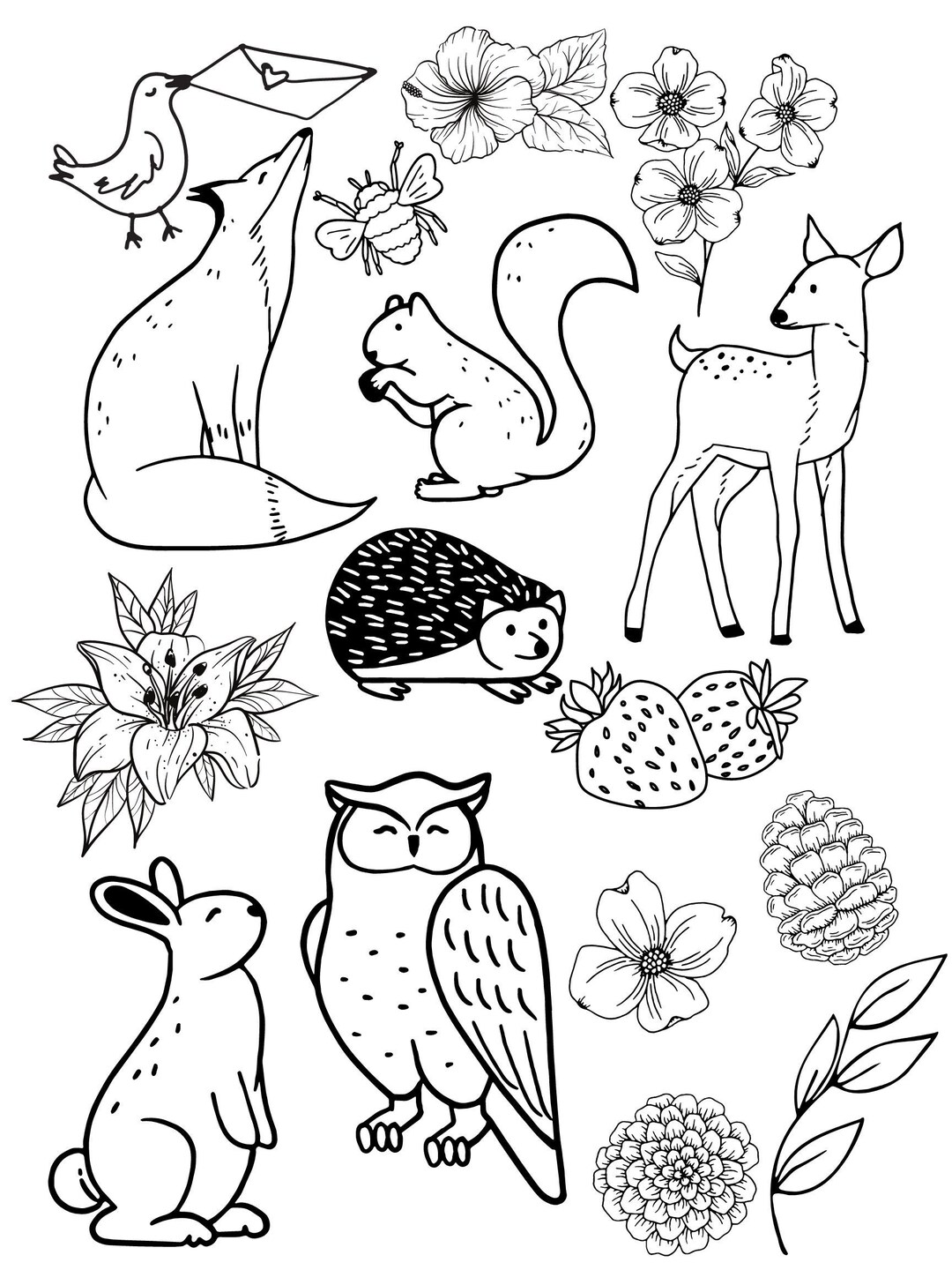 Color Your World: Printable Flowers and Animals Coloring Book