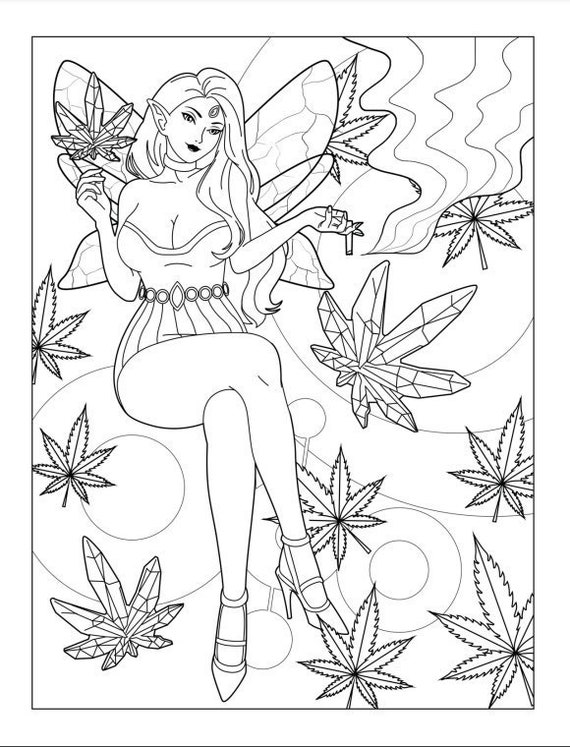 trippy stoner smoking vintage printable adult coloring pages etsy