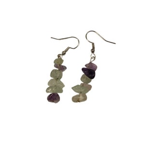 Fluorite Crystal Sterling Silver Stud Earrings main image 0