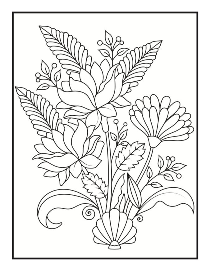 Flowers and Baby Animals Printable Kids and Adult Coloring | Etsy